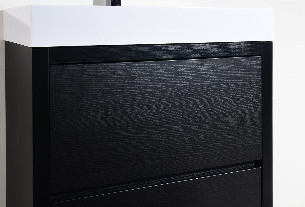 Bliss 30" Black Floor Mount Modern Bathroom Vanity - Back Order ETA 6-15