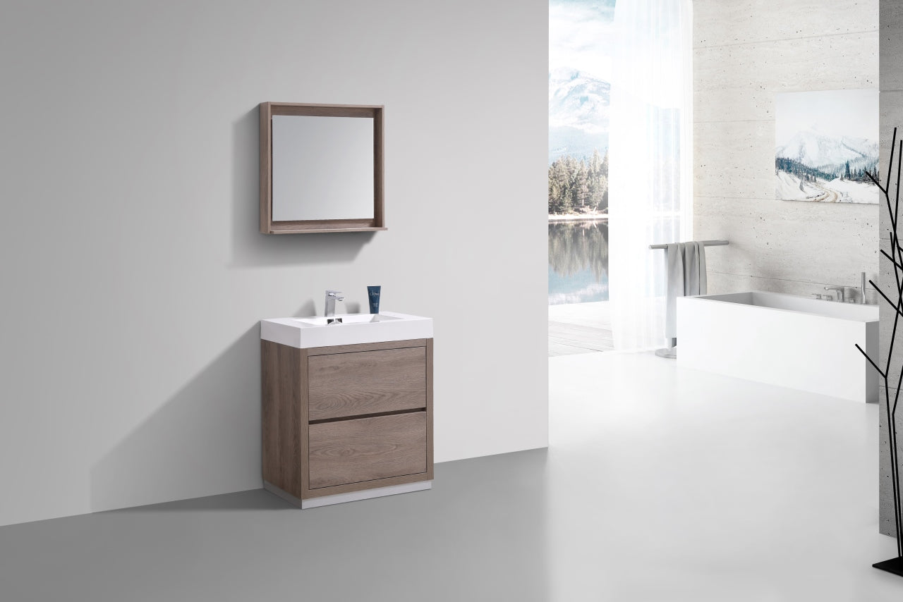 Bliss 30" Butternut Floor Mount Modern Bathroom Vanity