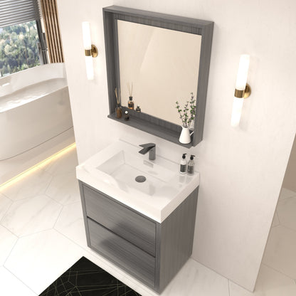 Bliss 30" Vulcan Ash Grey Floor Mount Modern Bathroom Vanity