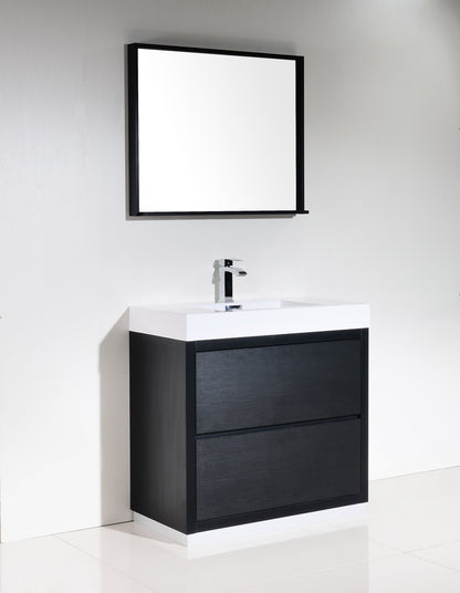 Bliss 36" Black Floor Mount Modern Bathroom Vanity