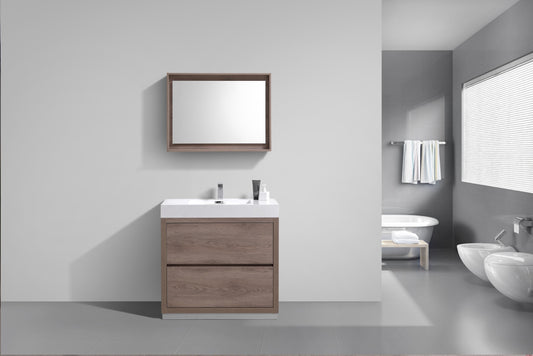 Bliss 36" Butternut Floor Mount Modern Bathroom Vanity - Restock ETA Mid Oct