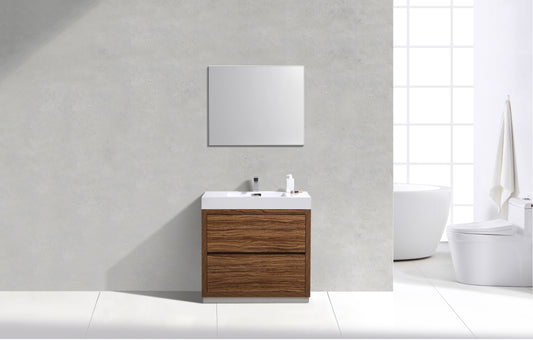 Bliss 36" Chestnut Floor Mount Modern Bathroom Vanity