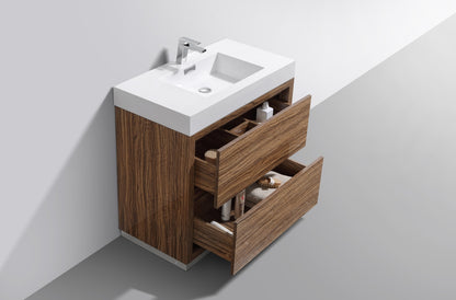 Bliss 36" Chestnut Floor Mount Modern Bathroom Vanity