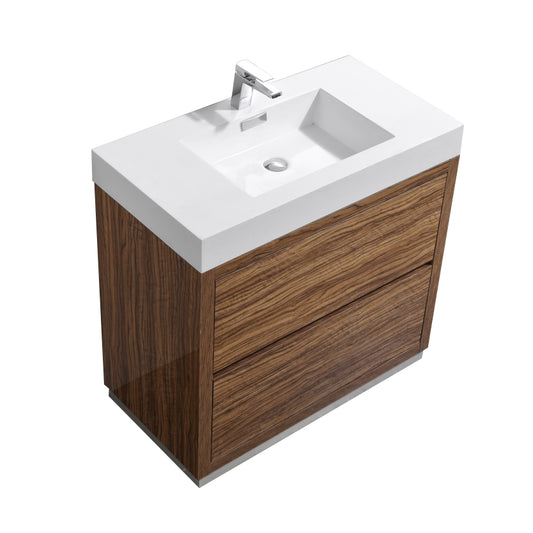 Bliss 36" Chestnut Floor Mount Modern Bathroom Vanity