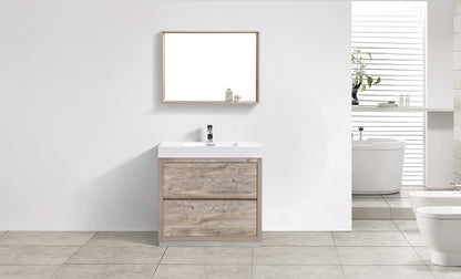 Bliss 36" Nature Wood Floor Mount Modern Bathroom Vanity