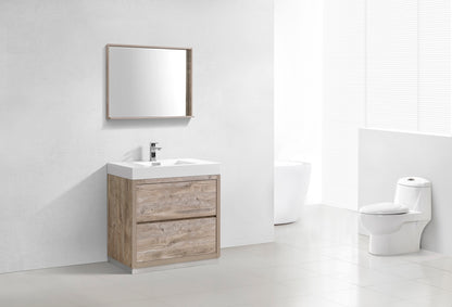Bliss 36" Nature Wood Floor Mount Modern Bathroom Vanity
