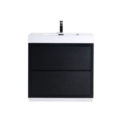 Bliss 40" Black Floor Mount Modern Bathroom Vanity
