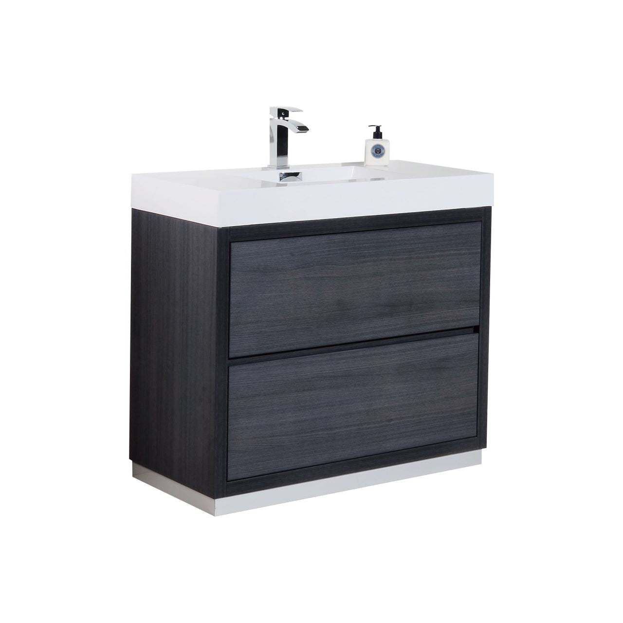 Bliss 40" Gray Oak Floor Mount Modern Bathroom Vanity