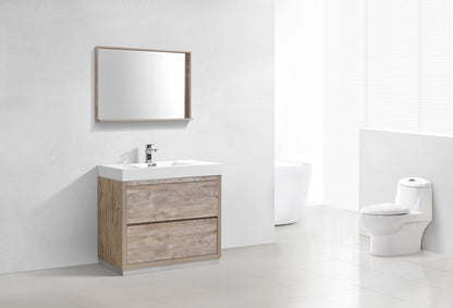 Bliss 40" Nature Wood Floor Mount Modern Bathroom Vanity