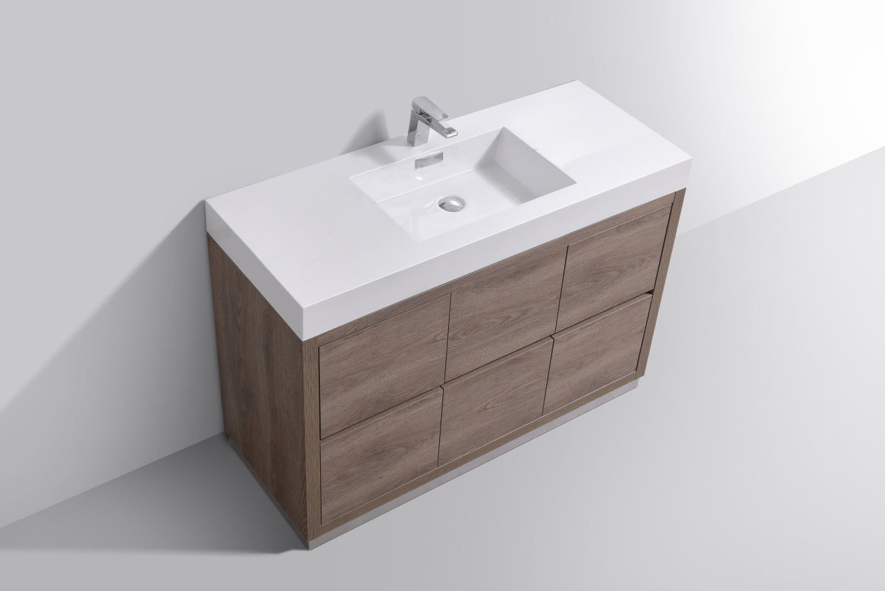 Bliss 48" Butternut Floor Mount Modern Bathroom Vanity