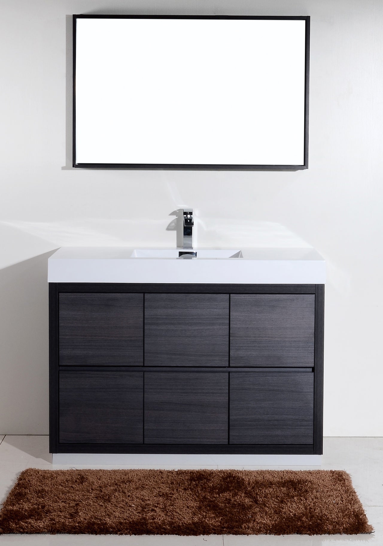 Bliss 48" Gray Oak Floor Mount Modern Bathroom Vanity