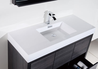 Bliss 48" Gray Oak Floor Mount Modern Bathroom Vanity