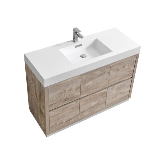 Bliss 48" Nature Wood Floor Mount Modern Bathroom Vanity