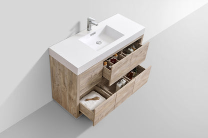 Bliss 48" Nature Wood Floor Mount Modern Bathroom Vanity