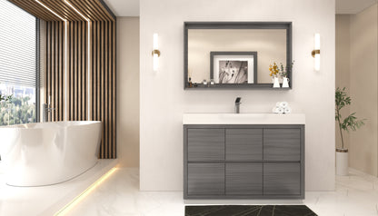 Bliss 48" Vulcan Ash Grey Floor Mount Modern Bathroom Vanity