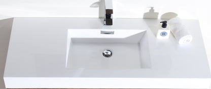 Bliss 48" Walnut Floor Mount Modern Bathroom Vanity