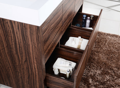 Bliss 48" Walnut Floor Mount Modern Bathroom Vanity