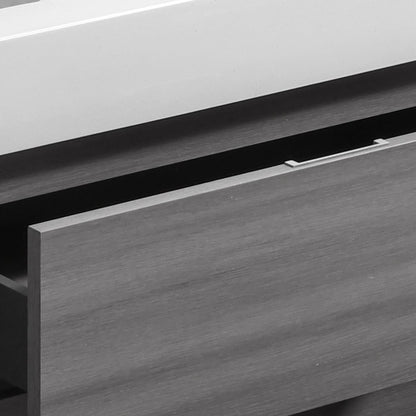 Bliss 60" Vulcan Ash Grey Floor Mount Double Sink Modern Bathroom Vanity