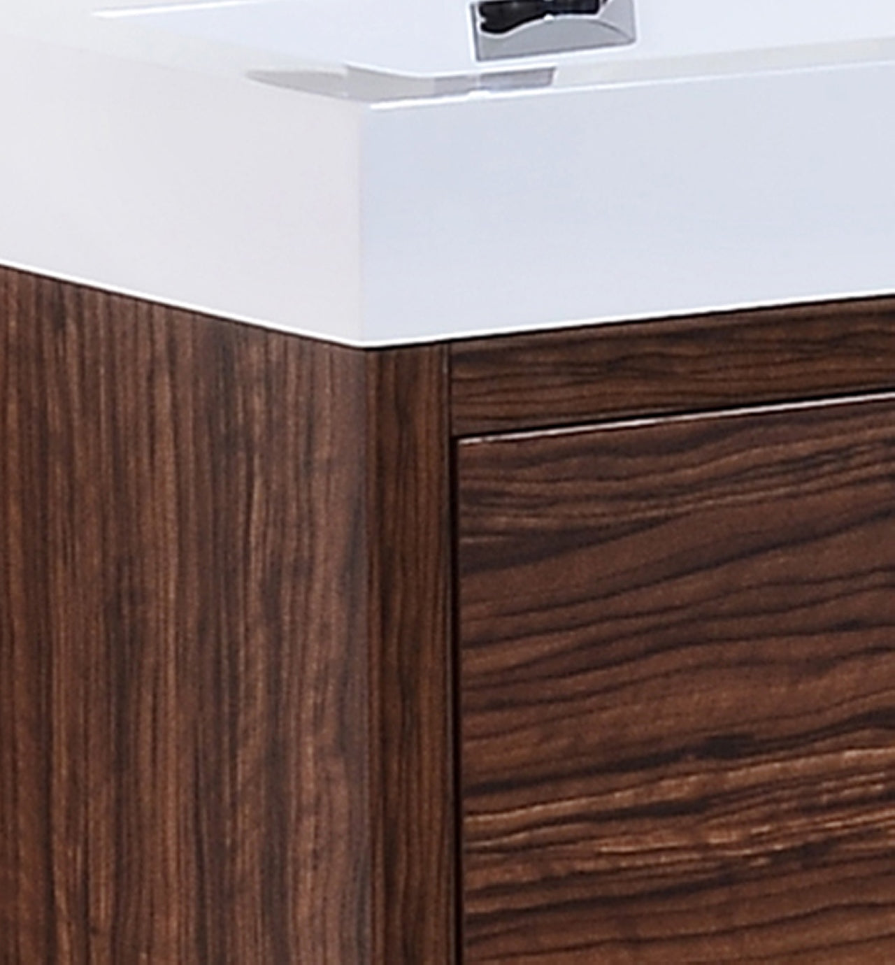 Bliss 60" Walnut Floor Mount Modern Bathroom Vanity- Double Sink