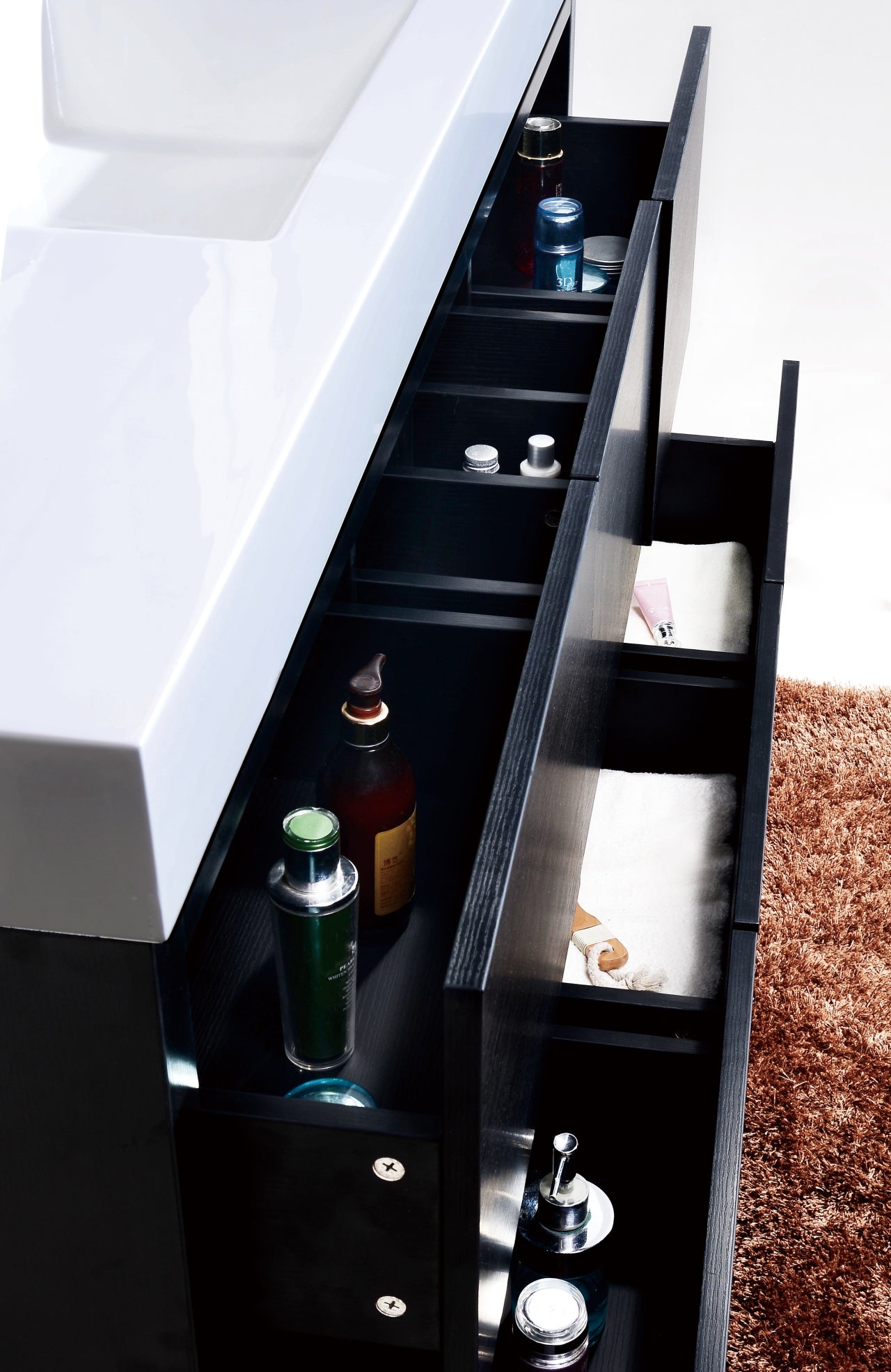 Bliss 60"  Single Sink Floor Mount Black Modern Bathroom Vanity