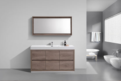 Bliss 60" Single Sink Floor Mount Butternut Modern Bathroom Vanity