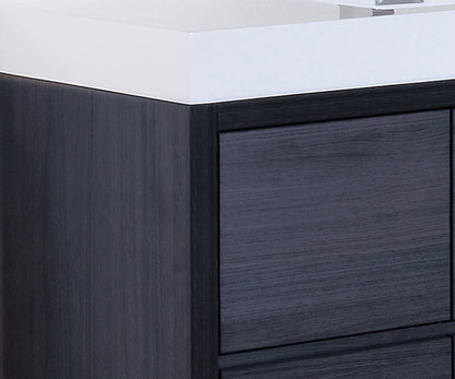 Bliss 60"  Single Sink Floor Mount Gray Oak Modern Bathroom Vanity