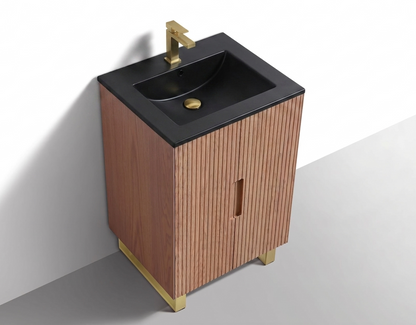 24'' Fiore Free Standing Bathroom Vanity - OAKWOOD - Restock ETA Mid Oct
