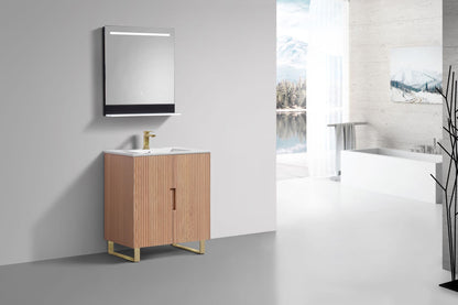 32'' Fiore Free Standing Bathroom Vanity - OAKWOOD - Restock ETA Late Oct