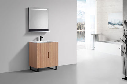 32'' Fiore Free Standing Bathroom Vanity - OAKWOOD - Restock ETA Late Oct
