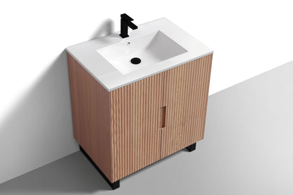 32'' Fiore Free Standing Bathroom Vanity - OAKWOOD - Restock ETA Late Oct