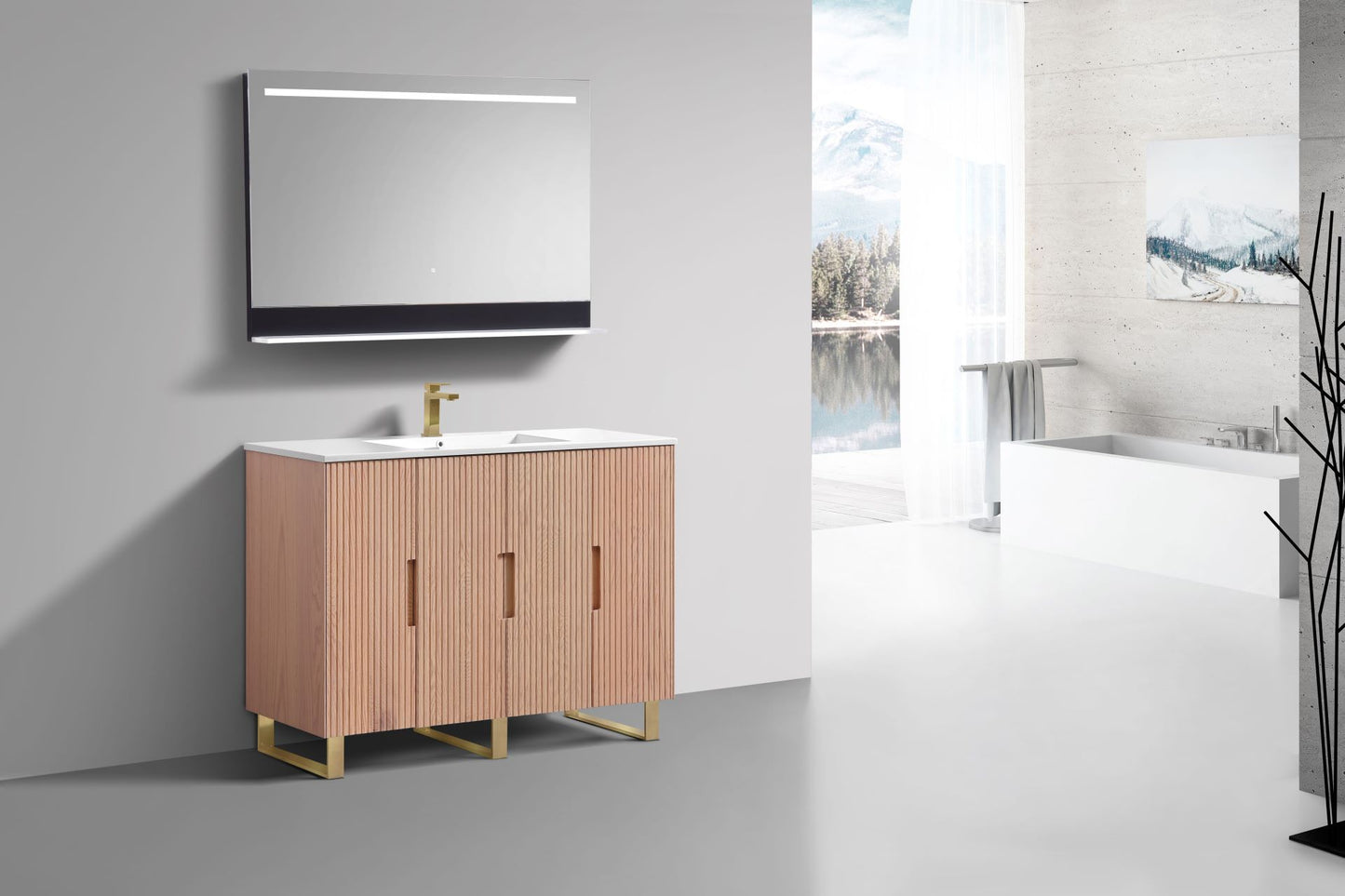 48'' Fiore Single Sink Free Standing Bathroom Vanity - OAKWOOD