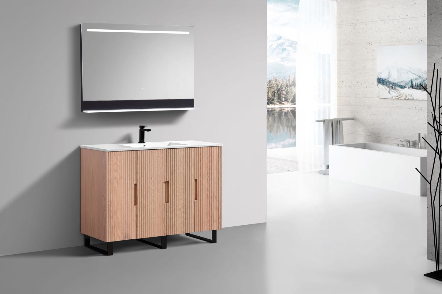 48'' Fiore Single Sink Free Standing Bathroom Vanity - OAKWOOD
