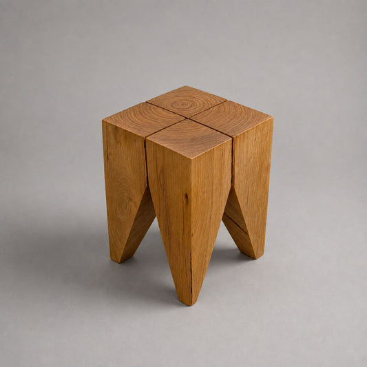 Kubebath Solid New Zealand Pine Accent Stool & Side Table