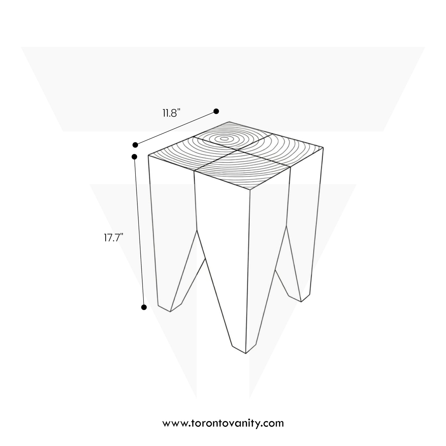 Kubebath Solid New Zealand Pine Accent Stool & Side Table