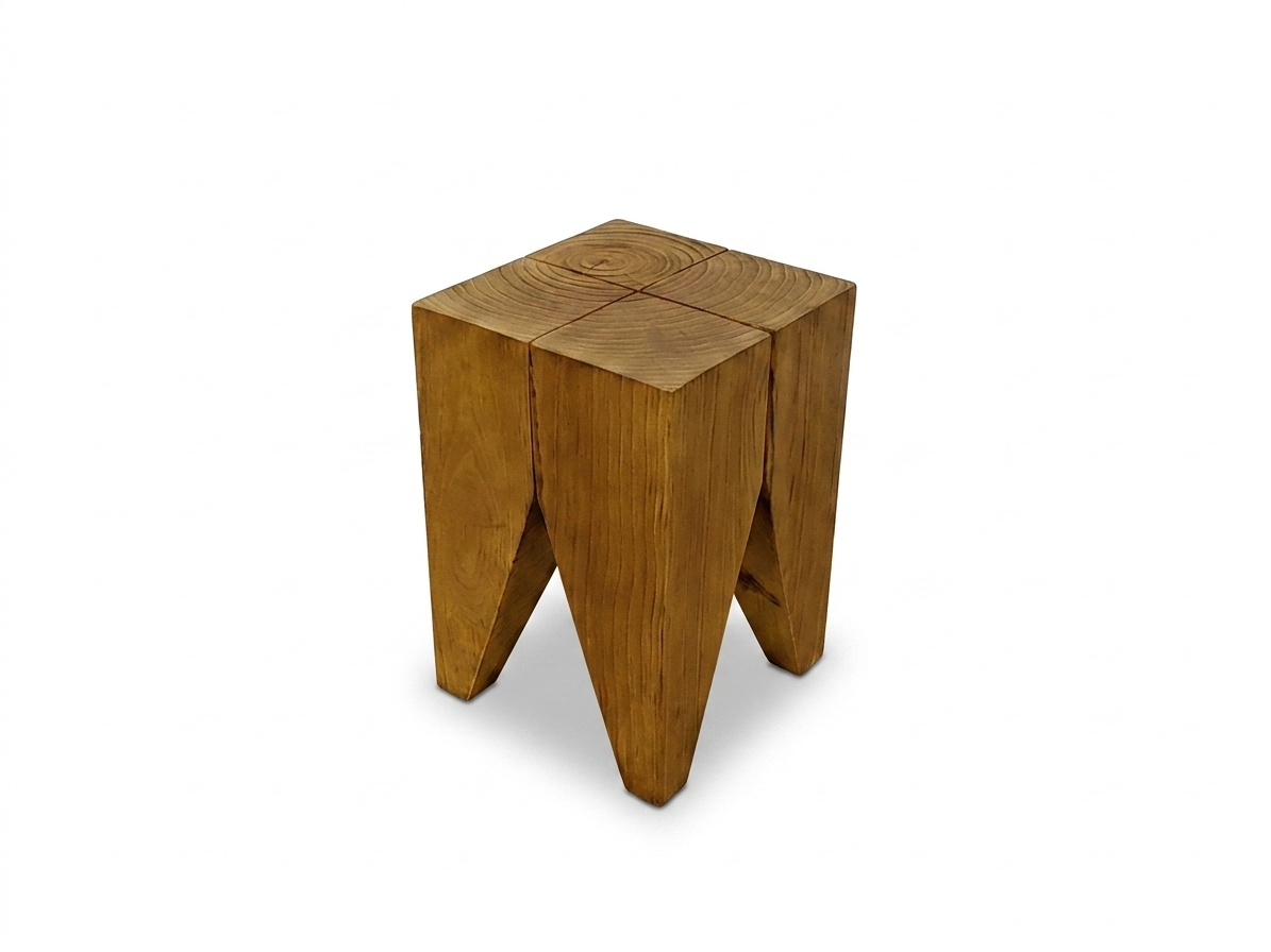 Kubebath Solid New Zealand Pine Accent Stool & Side Table