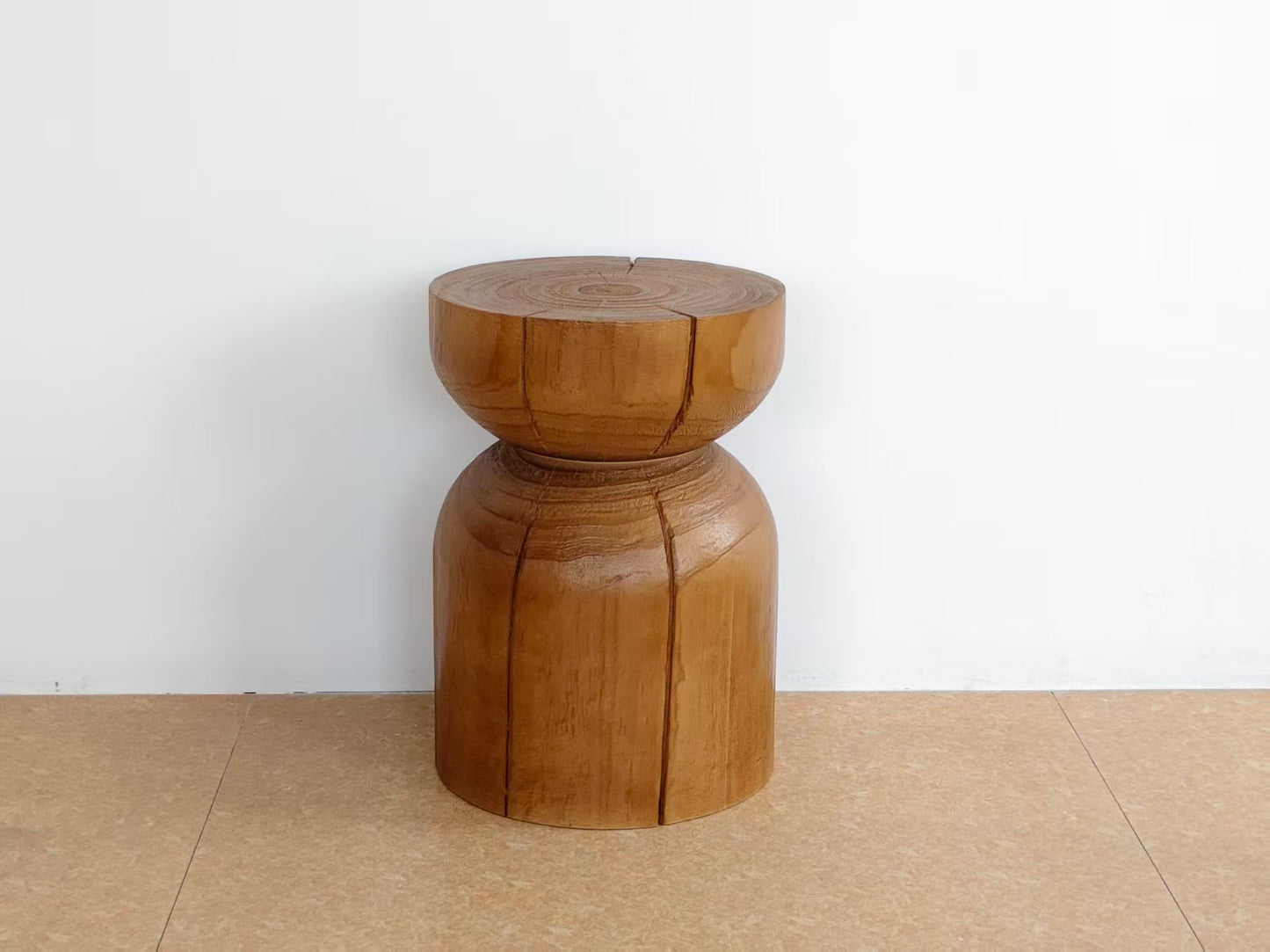 Kubebath Solid New Zealand Pine Capsule Accent Stool & Side Table