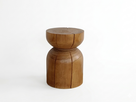 Kubebath Solid New Zealand Pine Capsule Accent Stool & Side Table