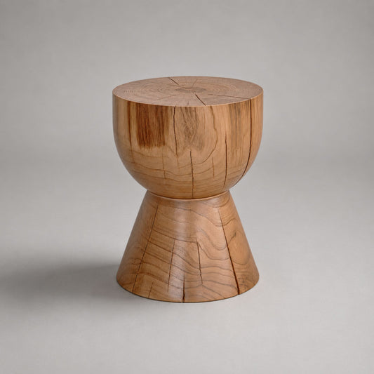Kubebath Solid New Zealand Pine Chalice Accent Stool & Side Table