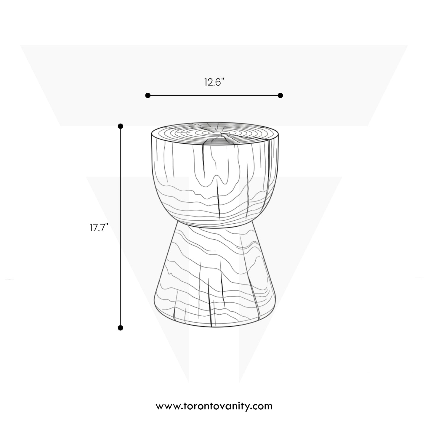 Kubebath Solid New Zealand Pine Chalice Accent Stool & Side Table
