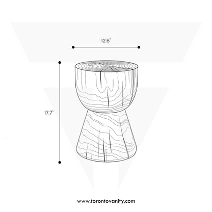 Kubebath Solid New Zealand Pine Chalice Accent Stool & Side Table