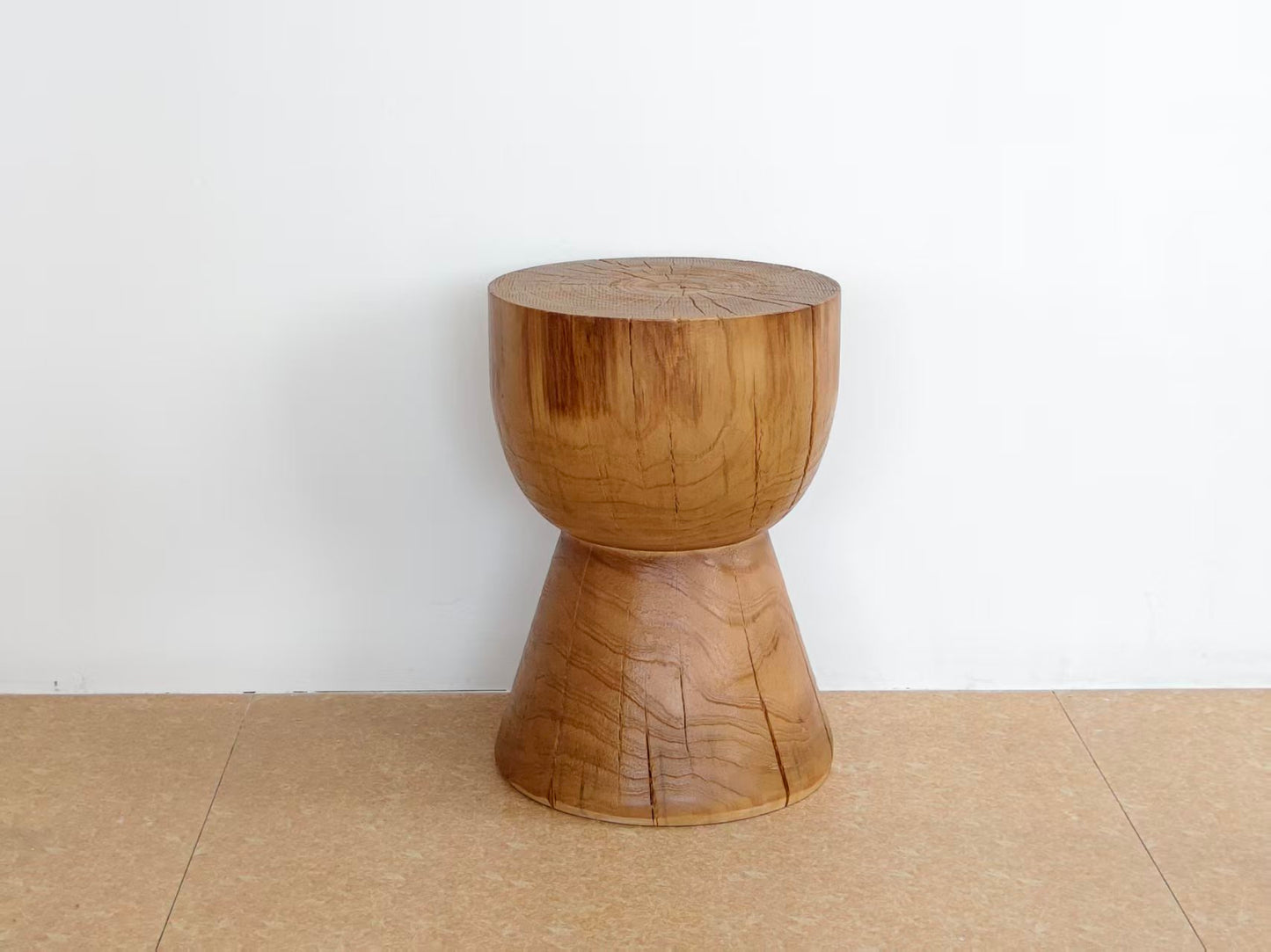 Kubebath Solid New Zealand Pine Chalice Accent Stool & Side Table