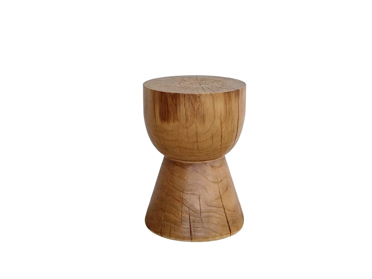 Kubebath Solid New Zealand Pine Chalice Accent Stool & Side Table