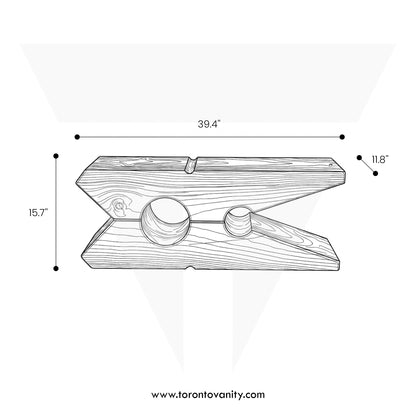Kubebath Solid New Zealand Pine Clothes Peg Accent Bench & Coffee Table