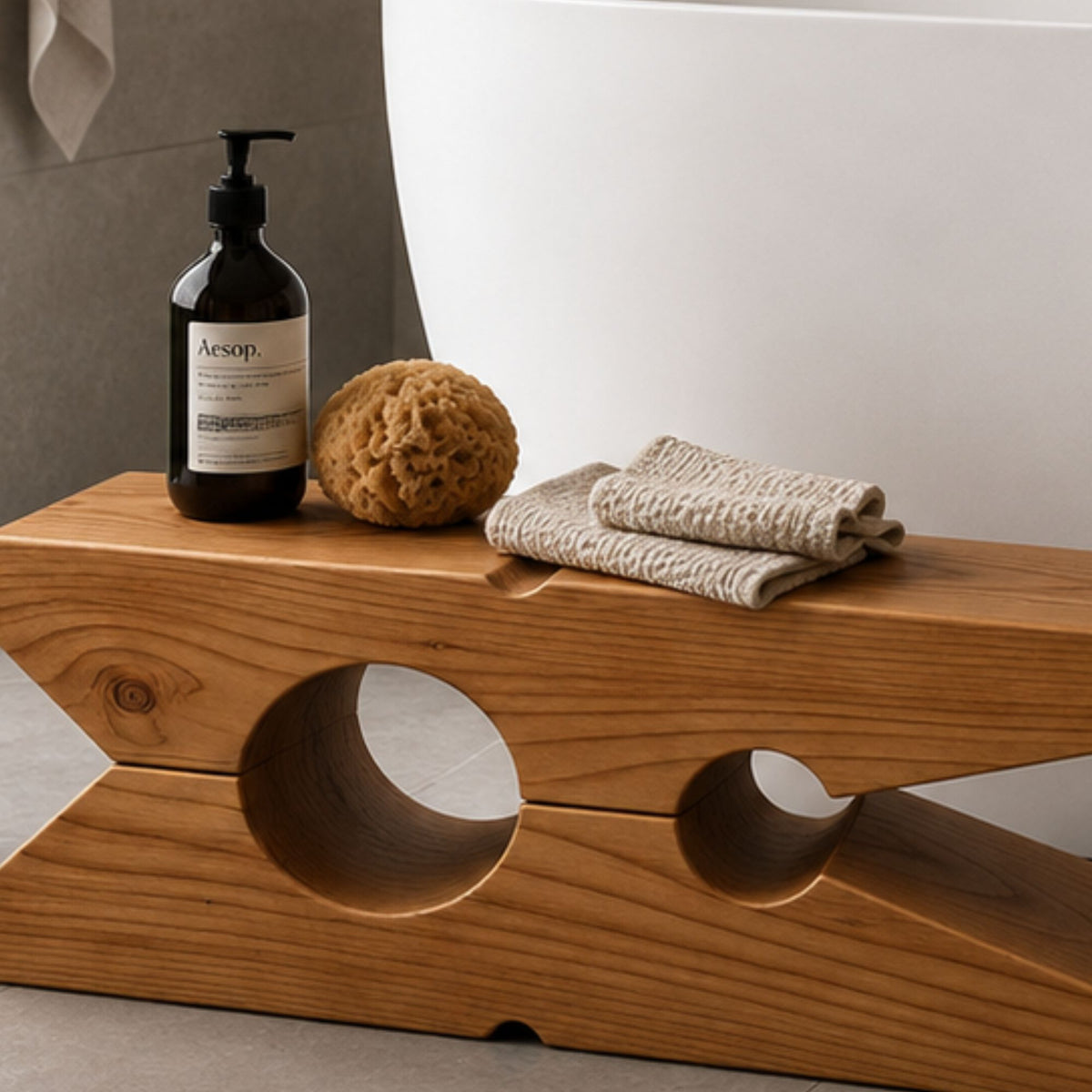 Kubebath Solid New Zealand Pine Clothes Peg Accent Bench & Coffee Table