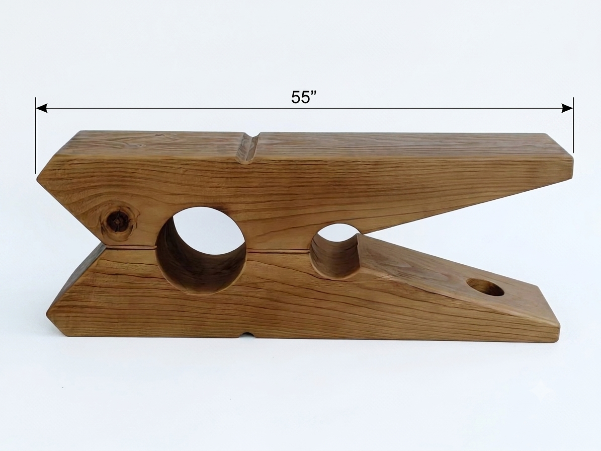 Kubebath Solid New Zealand Pine Clothes Peg Accent Bench & Coffee Table