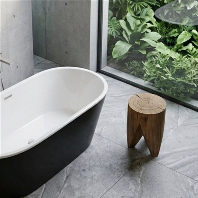 Kubebath Solid New Zealand Pine Tripod Arch Accent Stool & Side Table