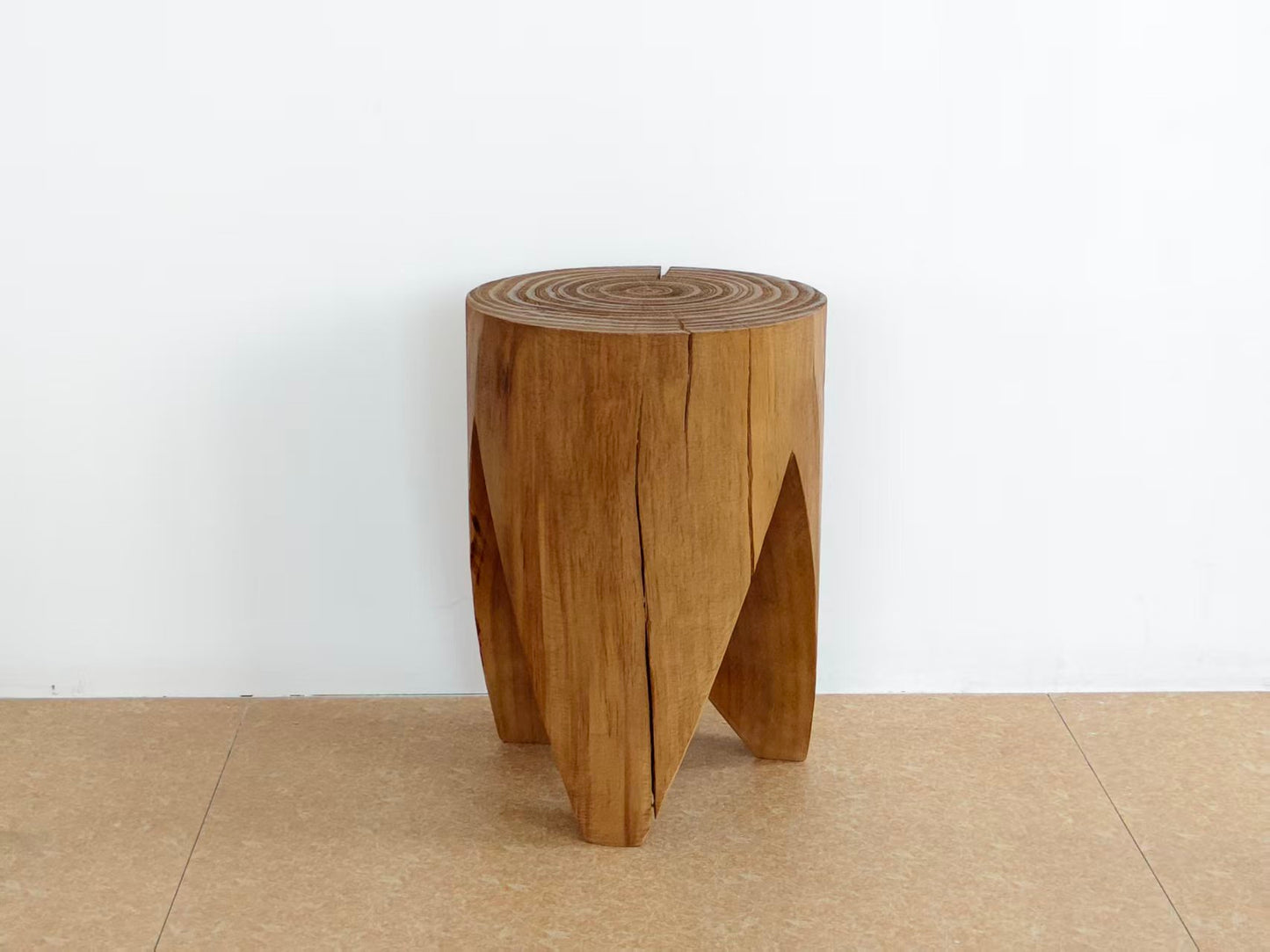 Kubebath Solid New Zealand Pine Tripod Arch Accent Stool & Side Table