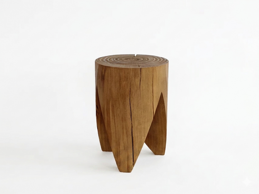 Kubebath Solid New Zealand Pine Tripod Arch Accent Stool & Side Table