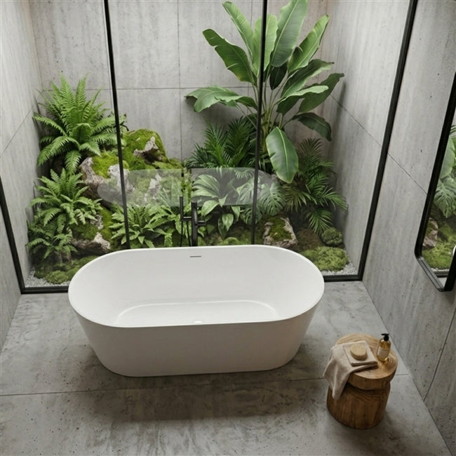 Kubebath Solid New Zealand Pine Smooth Capsule Accent Stool & Side Table