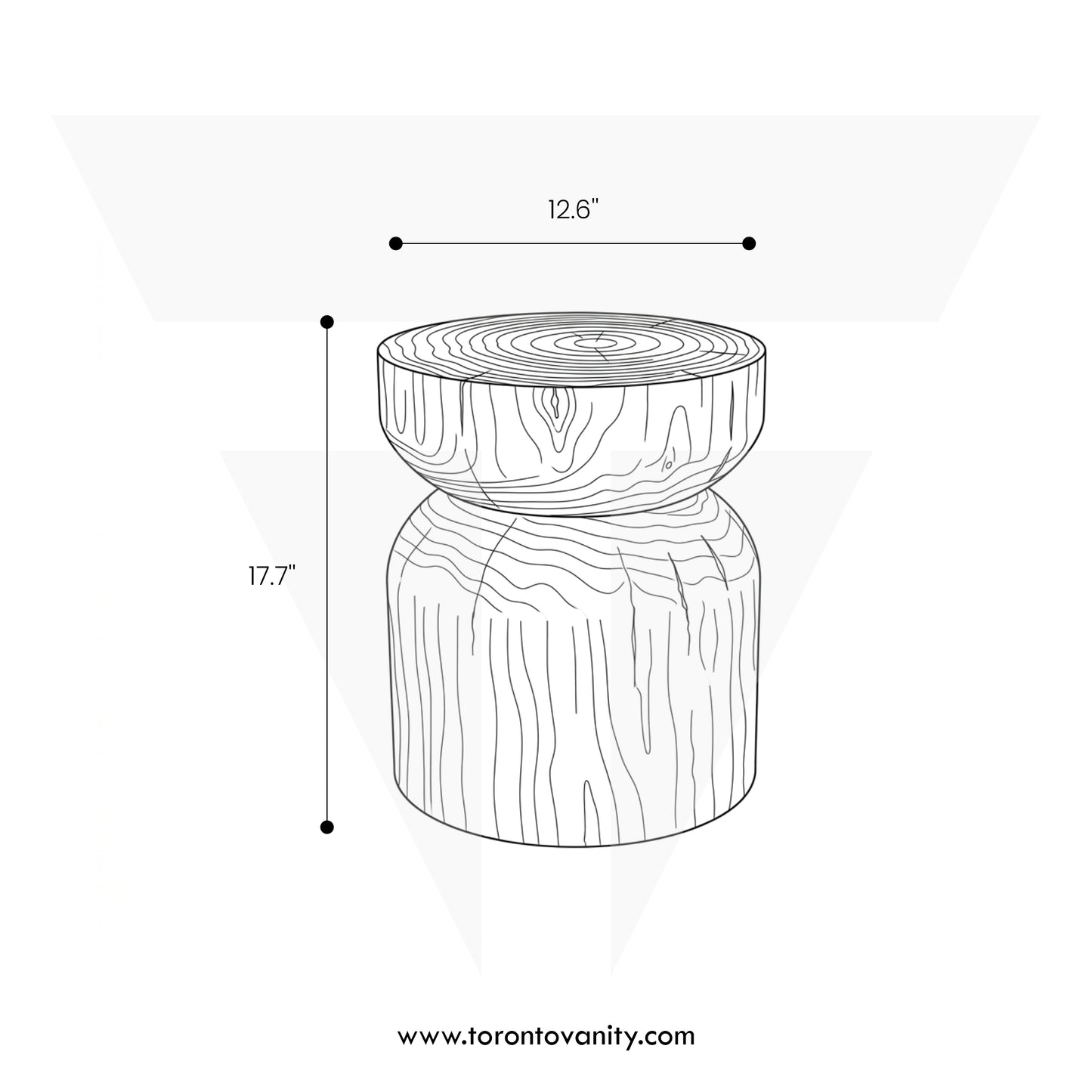 Kubebath Solid New Zealand Pine Smooth Capsule Accent Stool & Side Table